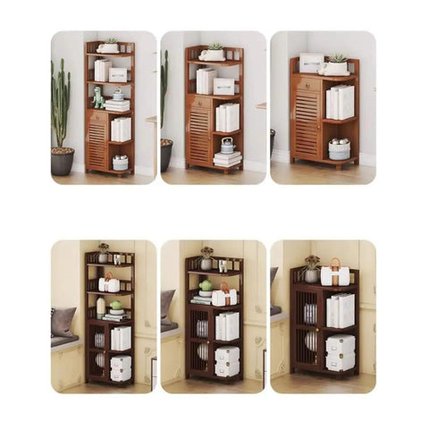 Corner Triangle Bookshelf For Living Room Wall Cabinets Space Saving Storage Shelves Bookcase For Home Office Durable Thick Panel