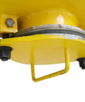 Close-up of Heavy Duty Beast Horizontal Drum Ball Mill base with bolts and yellow ceramic lining