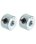 Two Pack Set Screw Shaft Collars With One Eighth Inch Bore Three Eighth Inch Outside Diameter One Quarter Inch Width Zinc Plated Carbon Steel