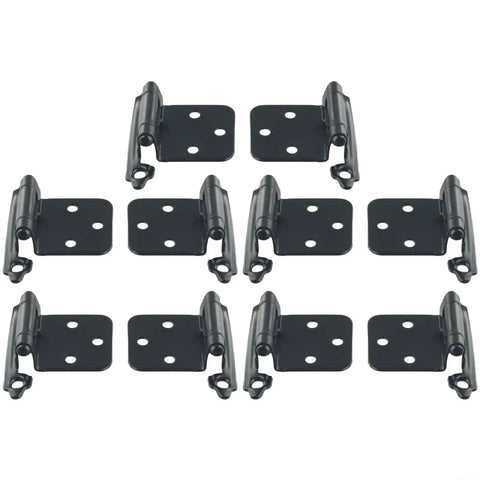 Heavy Duty Self Closing Cabinet Hinges, 10 Pack, Overlay Flush Door Hinges, Cold Rolled Steel With Polished Chrome Finish