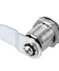 Cam Lock Set For Drawer And Cabinet, 13/16 Inch Cylinder, Zinc Alloy Chrome Plated, Keyed Alike, side view of cam lock