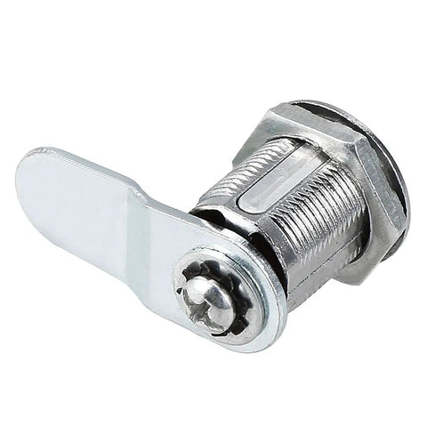 Cam Lock Set For Drawer And Cabinet, 13/16 Inch Cylinder, Zinc Alloy Chrome Plated, Keyed Alike, side view of cam lock