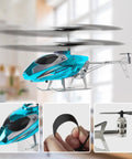 Indoor 2.4G RC Helicopter With LED Lights And Altitude Hold For Kids 12 Plus And Adults with close-up on details and rotor design