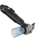 Double Cut TurboShear Attachment for drills shown in side view, designed for clean sheet metal cuts, compatible with 18 gauge material.