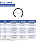 Size chart for 65Mn Spring Steel Snap Ring Set For Hole Sizes 4Mm Through 20Mm Round Wire Bearing Stop Rings Assortment Kit 180 Pcs