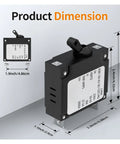 Heavy Duty Hydraulic Magnetic Circuit Breaker One To Four Pole Overload And Short Circuit Protection Up To Sixty Three Amps dimensions with measurements shown.