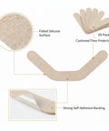 Self Adhesive Silicone Floor Protectors For Furniture Legs That Let Chairs And Tables Glide Smoothly Across Hardwood Tile And Laminate Floors While Preventing Scratches No Scratch Drama 3.3 By 1.5 Inches 20 Count, close-up of felted silicone surface and adhesive backing