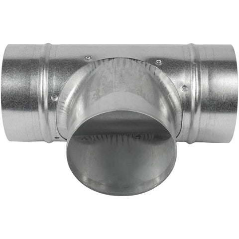 Heavy Duty Galvanized Steel Four Inch Tee Shape Ducting Splitter Solid Ninety Degree Vent Adapter top view