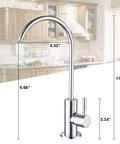 Lead-Free Drinking Water Faucet for Home RO Systems, Premium Stainless Steel 304 Body with Polished Chrome Finish in kitchen setting