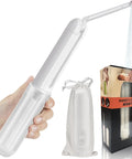 Electric Portable Handheld Bidet for Travel and Everyday Hygiene With 2 Wash Modes and 180 Degree Adjustable Nozzle in use
