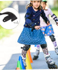 Child rollerblading with 2 Pack Roller Skate Stoppers Brakes for Inline Skates, easy install, on sidewalk with cones