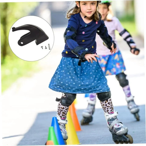 Roller Skate Stoppers 2 Pack Durable Inline Brake Pads For Kids And Adults, child skating with insert of black brake pad