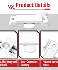 Close-up of 10 Pack F 2590 Replacement Sash Locks with anti-corrosion coating and precise screw holes.