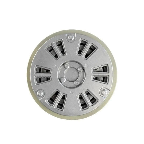 Top view of Rock Solid 2.5kg Capacity Single Axis Magnetic Powder Brake FZ25A-1, metal casing, circular design