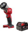 Heavy Duty M18 Xc 4.0 Ah Power Tool Battery With Integrated Worklight, featuring flashlight and compact battery pack.