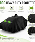 Heavy Duty Robot Lawn Mower Cover Built For Outdoor Garage Storage No Sweat Weatherproof Dock Shelter With Charging Station, black 600D fabric.