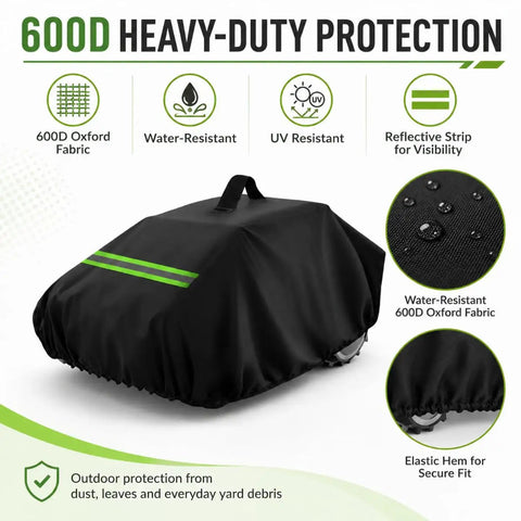 Heavy Duty Robot Lawn Mower Cover Built For Outdoor Garage Storage No Sweat Weatherproof Dock Shelter With Charging Station, black 600D fabric.