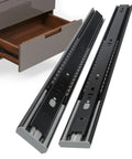 10 Pair Heavy Duty 22 Inch Soft Close Drawer Slides showing side mount black metal rails for cabinet installation.