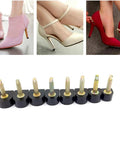 32 Pairs High Heel Tips Replacement Caps Kit For Women with TPU iron caps, 8 sizes, nonslip, wearproof, pliers included.