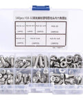 Super Cool Hex Socket Cap Screw Assortment Kit For Quick Projects With 140 Pieces Including Six Sizes Of 10-32 Screws Plus Matching Nuts in organized case