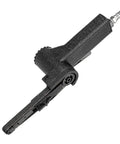 High Speed Pneumatic Belt Sander - 10 x 330mm Air Powered Roller Polisher close-up showing handle and air connector.