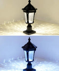 Solar Outdoor Post Light With Two Modes Aluminum Exterior Lantern Waterproof LED Post Lamps Warm and Cool White Lighting