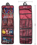 Climbing Quickdraw Hanging Gear Bag for Carabiner Hook Gear and Accessories Waterproof 420D Nylon Foldable Roll Organizer with Mesh Pockets