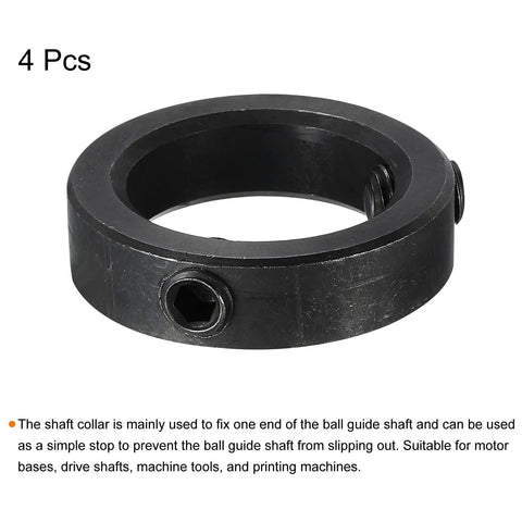 Premium Heavy Duty Carbon Steel Shaft Collars 1-3/8 Inch Bore Set Screw Clamping Locking Rings Black Finish For Motor Mounts Drive Axles Garage Builds 4 Pack
