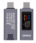USB C Power Meter Tester 4-30V 0-12A Type-C PD Digital Multimeter Voltage And Current Meter For USB C Cables Front Display