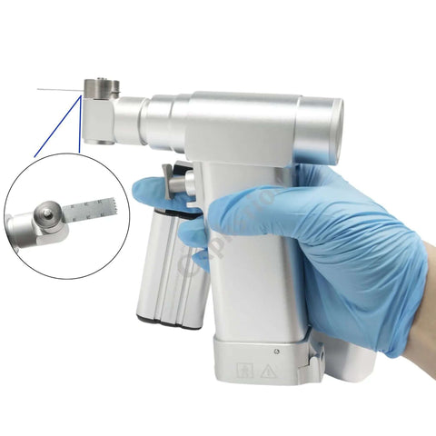 Top Shelf Mini Electric Bone Drill And Oscillating Saw For Veterinary Surgery Featuring Hella Quiet Low Noise Operation and Smooth Precision Cutting Up To 13000 Rpm For Small Animal Care, shown with detailed grip and blade attachment.