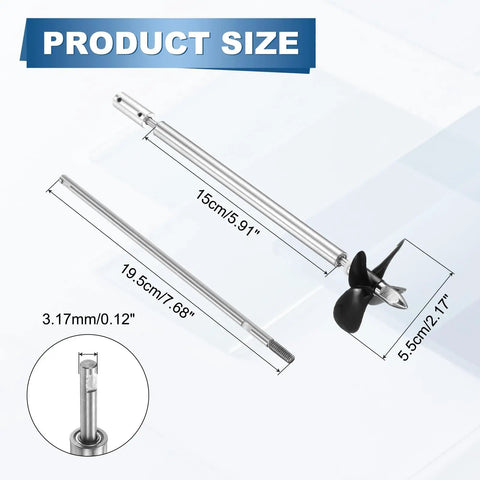 RC Boat Drive Shaft Kit With Four Propellers And Coupling Joint For DIY Watercraft, 19.5 cm Shaft Featured With 15 cm Sleeve