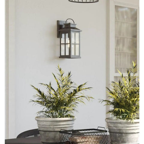 Outdoor One Light Wall Lantern From Williamston Collection In Antique Pewter Finish With Clear Glass For Wet Locations on wall
