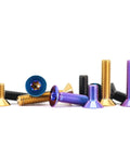 Premium Grade Five Titanium Countersunk Screws And Flat Head Bolts Four Pack M4 M5 M6 M8 Assorted Metrics in various colors.