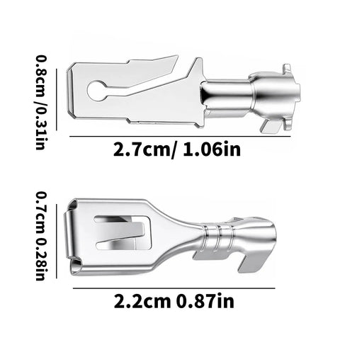 Get This Awesome 50 Pc Electrical Terminals Kit With Male Female Spade Connectors Made Of Durable Tin Plated Brass For Quick Car Fixes And Home Wiring That Lasts All Day Long Without Any Fading Or Breaking Down, 0.8cm terminals