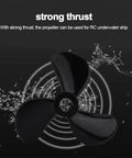 RC Boat Propeller Set With 3 Blades For 4mm Shafts Lightweight Plastic Outboard Propeller Pair in motion with water splash