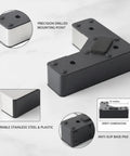L Shaped Stainless Steel Furniture Leg Replacement Support for Sofa Bed Frame and Cabinet Repair 13 by 3.3 by 1.6 Inches Restores Stability