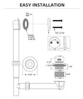 Diagram showing Oil Rubbed Bronze Tub Drain Trim Set Conversion Kit, All Brass Lift And Turn Bathtub Drain Replacement dimensions.