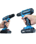 Heavy Duty Cordless Drill Set With 21V Rechargeable Battery And Brushless Motor delivers power for metal and concrete.