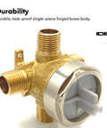 Integrated Diverter Rough In Valve For Showers And Sinks Solid Brass Built To Last Leak Proof Durability