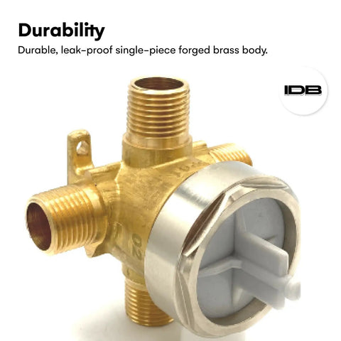 Integrated Diverter Rough In Valve For Showers And Sinks Solid Brass Built To Last Leak Proof Durability