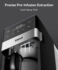10 Cup Grind And Brew Coffee Maker Featuring A Sleek Touch Display, Programmable Schedule, Custom Grind Levels, Smooth Sip Keep Warm, And Hassle Free Set It Forget It Automation For Daily Caffeine Cravings front view with digital controls and glass carafe.