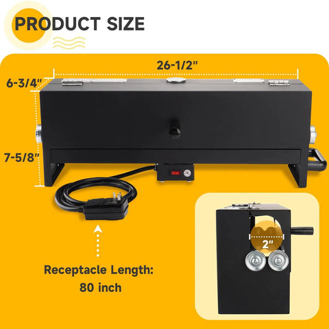 Racewill 1/2 To 2 Inch Pvc Conduit Bending Heater With Digital Temp Display, 26.5" long, 1700W, for precise pipe bending.