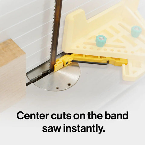FitFinder Upgrade Kit With Precision Center Finder And Dimension Transfer Tool Includes Tough Storage Case for accurate center cuts on a bandsaw.