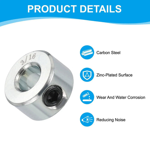 Three Sixteenth Inch Bore Axle Shaft Collar Set Of 4 Carbon Steel Screw Shaft Collars For Wheelbarrows Industrial Machinery Farm Tools And Agricultural Equipment Built Tough Heavy Duty Silver