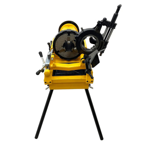 Heavy Duty One Horsepower Electric Pipe Threader Cutting Machine For Half To Four Inch Steel Tubing with visible chuck and frame.