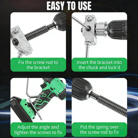 Installation guide for High-Power Drill Nibbler For Sheet Metal Cutting, Titanium-Plated Nibbler Head with adapter for iron.
