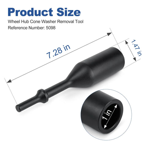 Heavy Duty Truck Wheel Hub Cone Washer Removal Tool For Floating Axle Dual Rear Wheels DRW With 0.401 Air Hammer Shank Receiver