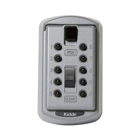 Front view of Slimline Push Button Key Safe 2 Pack Permanent Wall Mount Key Lock Box With Combination Easy 2 Key Storage
