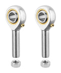 POSB6 Rod End Bearing 3/8 Inch Bore And 3/8-24 Right Hand Thread Heavy Duty Self Lubricating Male Heim Joint With 2 Jam Nuts, front view