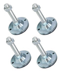 Badass Heavy Duty Leveling Feet 4 Pack Thick Carbon Steel Machine Legs With Threaded Lifters, top view of four adjustable feet.